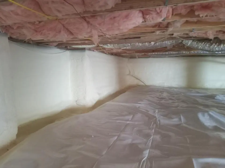 Crawl space encapsulation with closed-cell spray foam for Attic Insulation in Clifton Heights